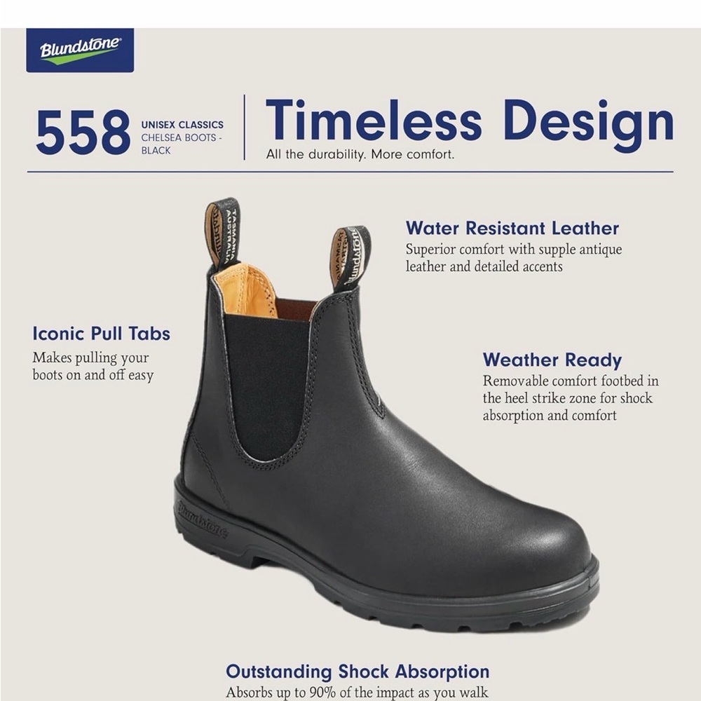 Blundstone Elastic Sided Black Boots
